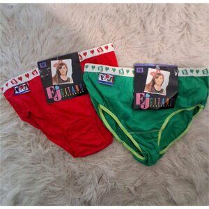 EJ Gitano nwt vintage girls panties size 10 red green 2 pair cotton blend